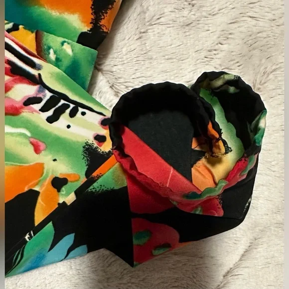 Vintage Erin London Tropical Safari Colorful Lightweight Jacket - Picture 11 of 14